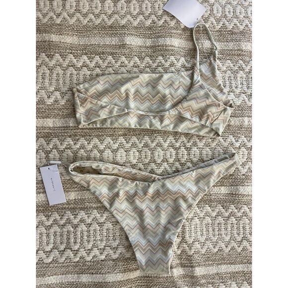 Nirvanic Bikini Set XS S Deia Top Bottom One Shoulder Eco Seashell Swim Swimsuit - Picture 7 of 7